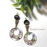 感謝価格390円☆2点限定☆花、シェル入レジン☆ピアス/イヤリング