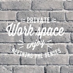 ウォールステッカー【WORK SPACE】作業部屋やアトリエをカッコ良く♪カフェ風〈白〉