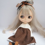 ネオブライスドール  お洋服 ナチュラル ワンピース　ヘアバンド　セットアウトフィット