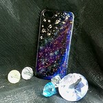 宇宙柄 iPhone5/5s 蓄光 [金箔舞う銀箔の星々] プラネタリウム 