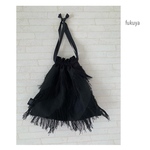  fukuyaのフリンジ黒の巾着ミニbag
