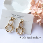 ＮＥＷ！！ゴールドツイストクリアフープ＊ゴールド ✳︎イヤリング/ピアス(卒業式・入学式・結婚式にも）