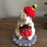 [セット売り]　しろくま貯金箱　鬼さん帽