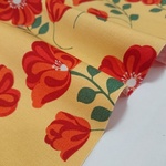オックス生地｜110×50cm｜クララ｜イエロー｜花柄｜コットン｜フラワープリント｜綿｜北欧風