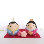 【sale】おひなさま（ちりめん着物）☆羊毛フェルト　(送料無料)