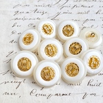 ■NEW■8個入■18mm■ビンテージボタン (ベージュ系)　 
