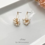 ジャラジャラパール ピアス/イヤリング 金属アレルギー対応　大人