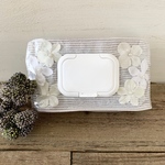 お花のウェットシートポーチ（ライトグレー）