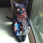 ソックモンキー ☆ソックキャット  ☆ デニムスカートの水玉ねこちゃん