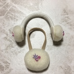 ビーズ付きイヤーマフラーとバッグのセット