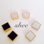 3colorスクエアピアス（イヤリング）