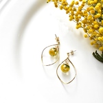 季節限定❀ ハーバリウム ピアス⑅*॰ॱMimosa