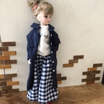 リカちゃん服＊羽織りシャツワンピースネイビー