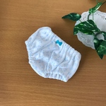 ぽぽちゃん用パンツ＊リボン柄水色