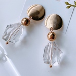 ✨new ドロップ　クリア　メタル　コンビ　ピアス/イヤリング