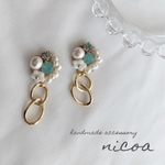 お花が可愛いビジューピアス/イヤリング