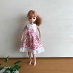 リカちゃん用ワンピース＊大花柄ピンク