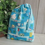 巾着袋(24cm×18cm)＊給食袋＊入園入学/通園通学【177-A】