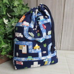 巾着袋(24cm×18cm)＊給食袋＊入園入学/通園通学【178-A】