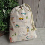 巾着袋(24cm×18cm)＊給食袋＊入園入学/通園通学【179-A】