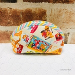 半円ポーチ はいから横丁 駄菓子柄 アイボリー 20㎝ファスナー 