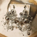 パールシャワー silver×silverプラビーズ イヤリング(ピアス)送料無料