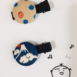 和柄のヘアクリップセット