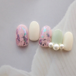 再販【5】ホイル＆球体パールnail