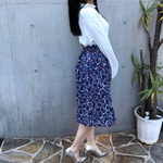 ラス1【SHELL PRINT SKIRT】color:blue/red/white