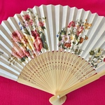 白地紙扇子✨花と蝶の扇子[送料込み]