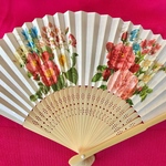 白地紙扇子✨お花の扇子[送料込み]