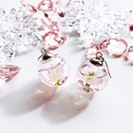 春を告げる桜のガラスドーム spring   ピアス/イヤリング    スワロフスキー 