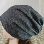 難有 難隠し 帽子 31*56 花抽象文様 キャップ 室内帽子 Hand-made Kimono Cap ケア帽子 軽い帽子 