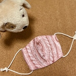 ベビー👶リバーシブル立体マスク ♡ピンクリアルニット×デニムドット