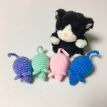 猫のおもちゃ  ＊パステルカラーねず公 -  ミニサイズ＊　４個セット 