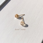 シャンパンゴールド  アクアオーラクォーツ 天然石一粒ピアス