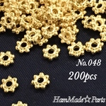【送料無料】花形スペーサー4.5mm ゴールド 200個