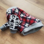【ラスト1サイズ】犬服《SSサイズ 》長袖トレーナー（赤チェック）