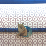キツネ月帯留ブローチ