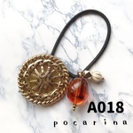 A018…限定☆ヘアゴム  ビンテージボタン　ハンドメイド  