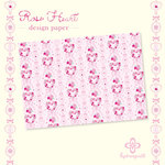 【Rose Heart-pink-】A4サイズ デザインペーパー