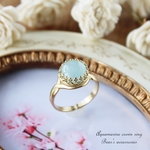Aquamarine Crown ring アクアマリン クラウンリング｜フリーサイズ