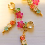 お花見団子のイヤーカフス