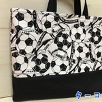 【NEW】受注製作　 レッスンバッグ サッカーボール　お稽古バック 絵本バック 手提げ袋  男の子