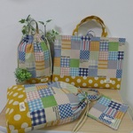 【オーダ－予約品】ｈ様専用＊リネンパッチワーク柄入園準備セット