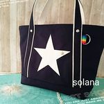 [mt429ted様専用]]帆布トートバッグ スター☆  倉敷帆布ネイビー・Lサイズ