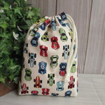 巾着袋(24cm×18cm)＊給食袋＊入園入学/通園通学【182-A】