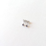 3mm 宝石質アイオライトピアス（サージカルステンレス）アレルギー対応