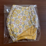 大人子供セット[黄色花柄］立体マスク 