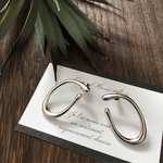  deformed oval matte silver pierce